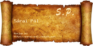 Sárai Pál névjegykártya