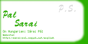 pal sarai business card